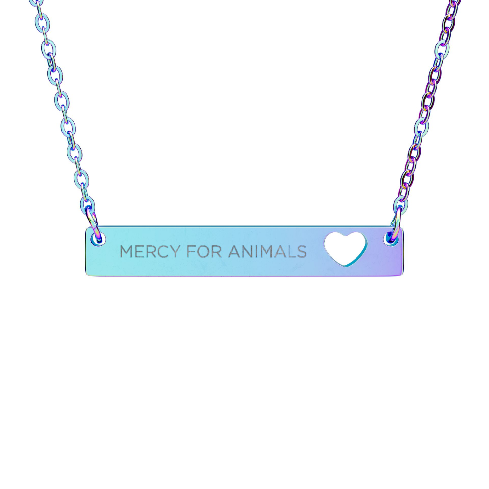 Mercy For Animals Heart Bar Necklace