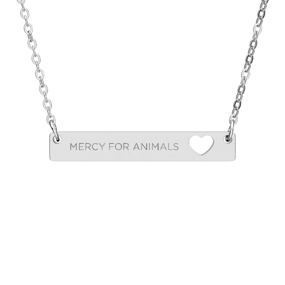Mercy For Animals Heart Bar Necklace