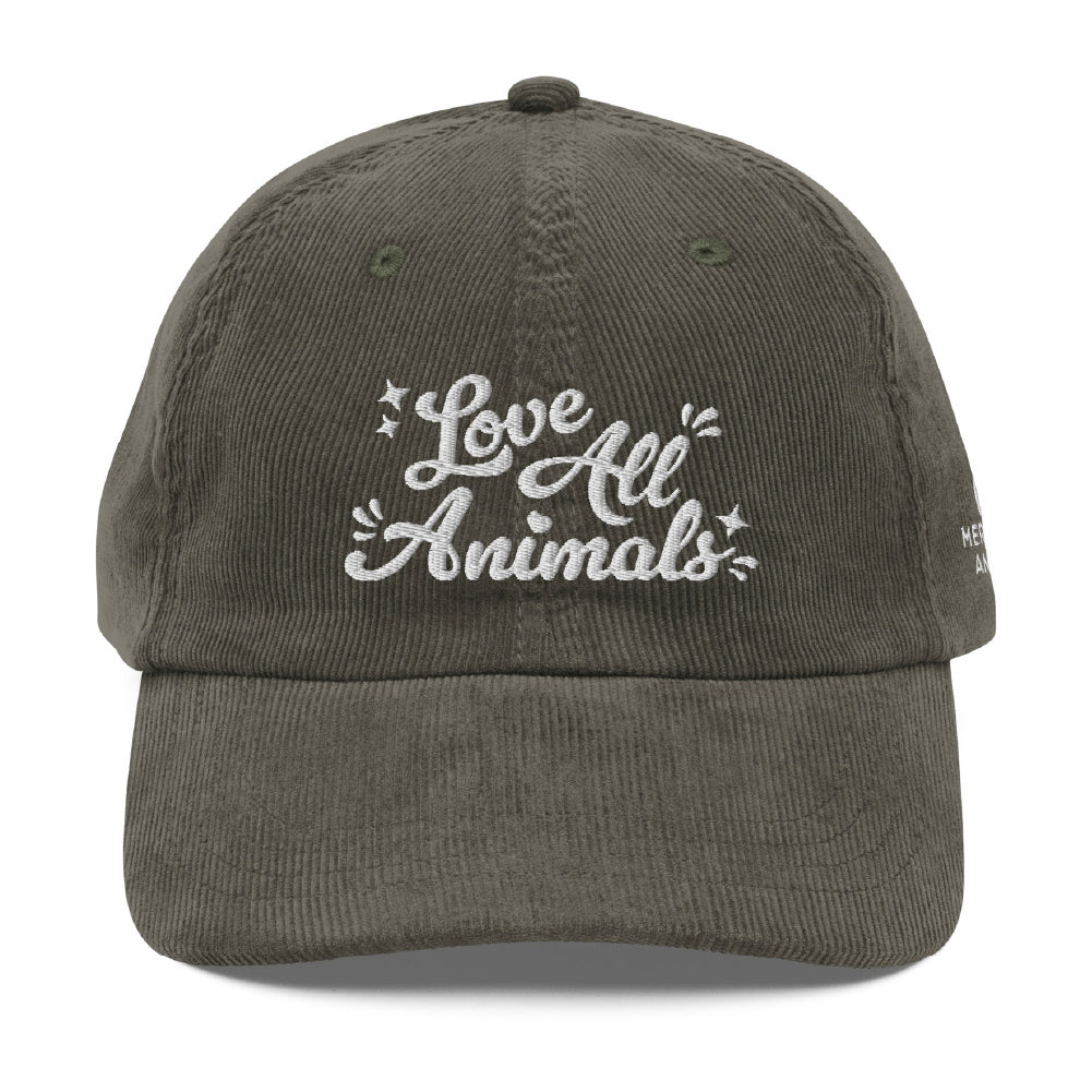 ‘Love All Animals’ Corduroy Cap