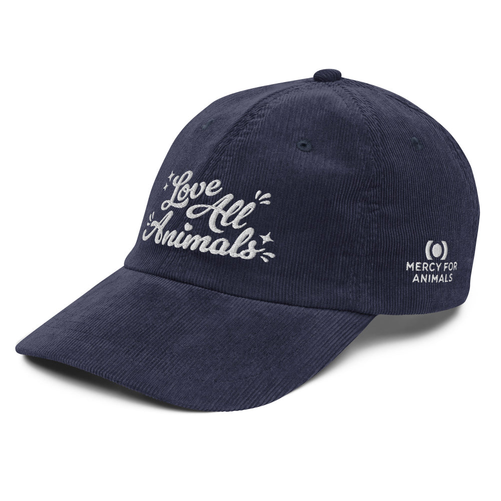‘Love All Animals’ Corduroy Cap