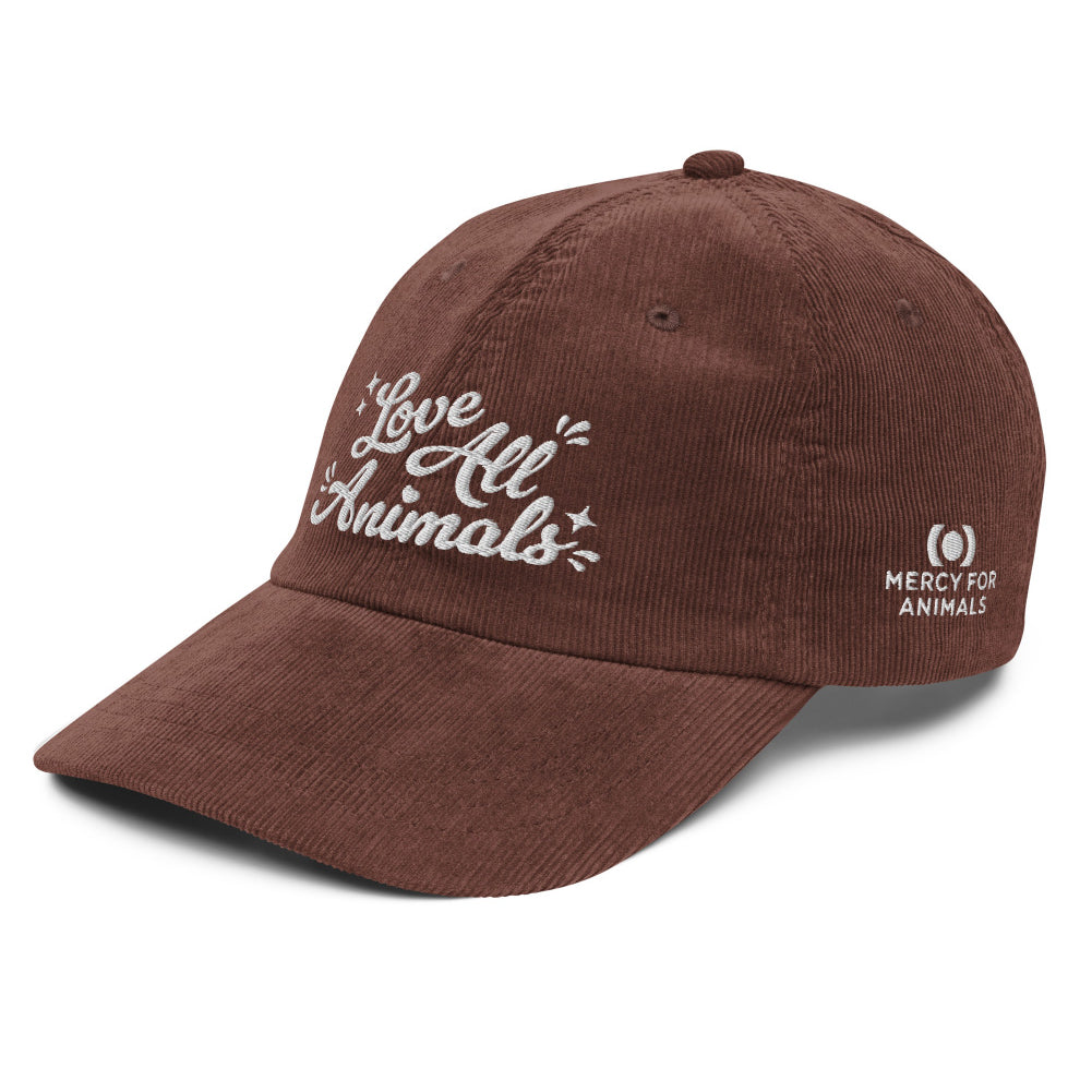 ‘Love All Animals’ Corduroy Cap