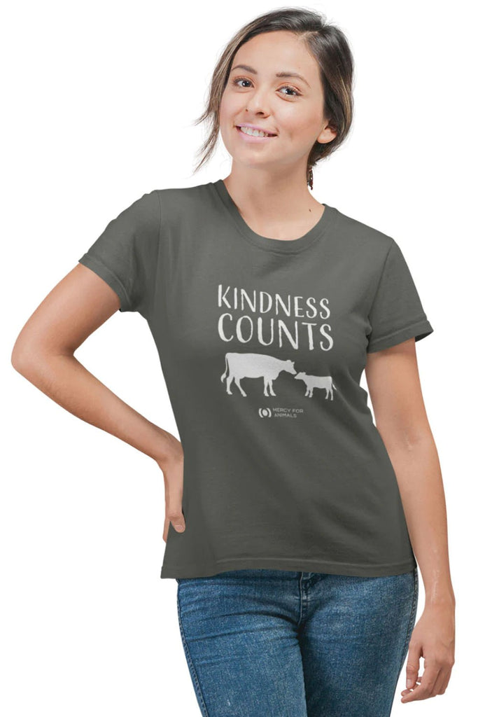 ‘Kindness Counts’ T, Fitted, Light Print, Cows | ShopMFA.com