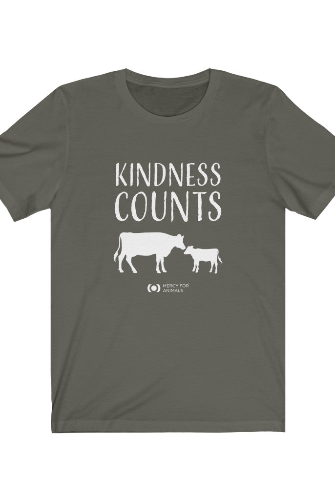 Kindness Counts T, Light Print, Cows