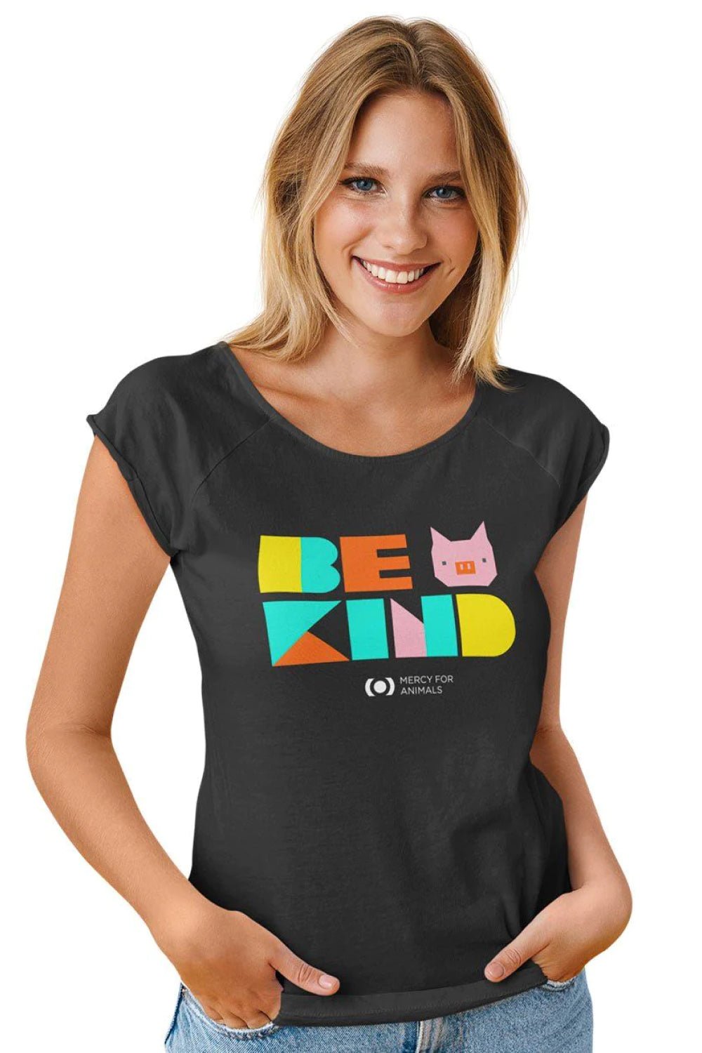 ‘Be Kind’ Rolled Cuff T, Fitted | ShopMFA.com