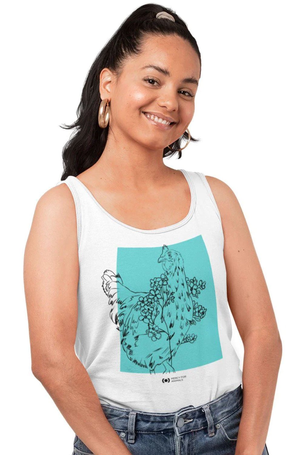 Chicken Flower Power Racer Tank | ShopMFA.com