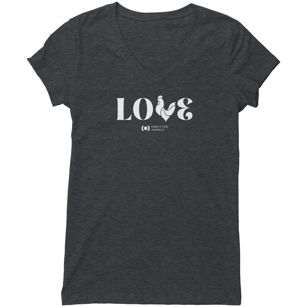 Clucker ‘Love’ V-neck T, Fitted (double from top) | ShopMFA.com