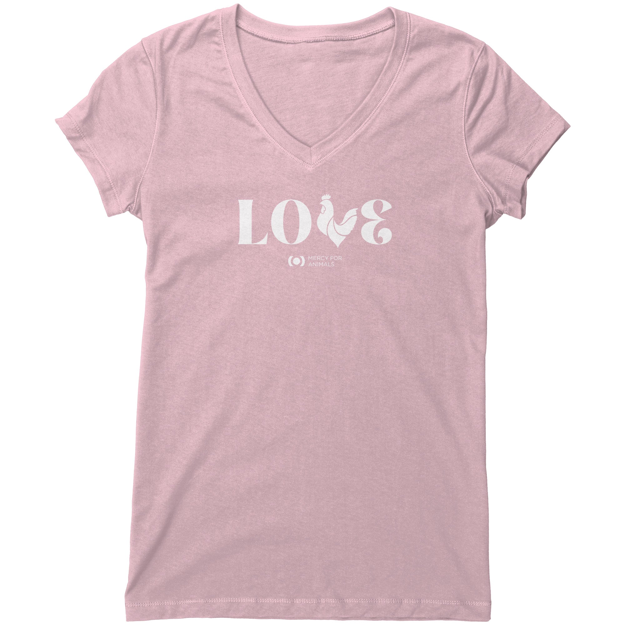 Clucker ‘Love’ V-neck T, Fitted (double from top) | ShopMFA.com