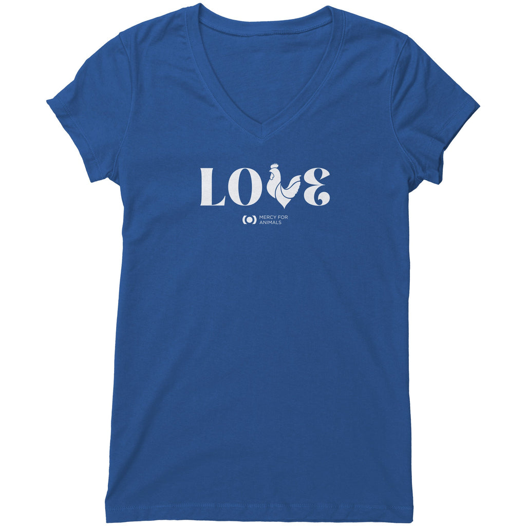 Clucker ‘Love’ V-neck T, Fitted (double from top) | ShopMFA.com