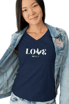 Clucker ‘Love’ V-neck T, Fitted | ShopMFA.com