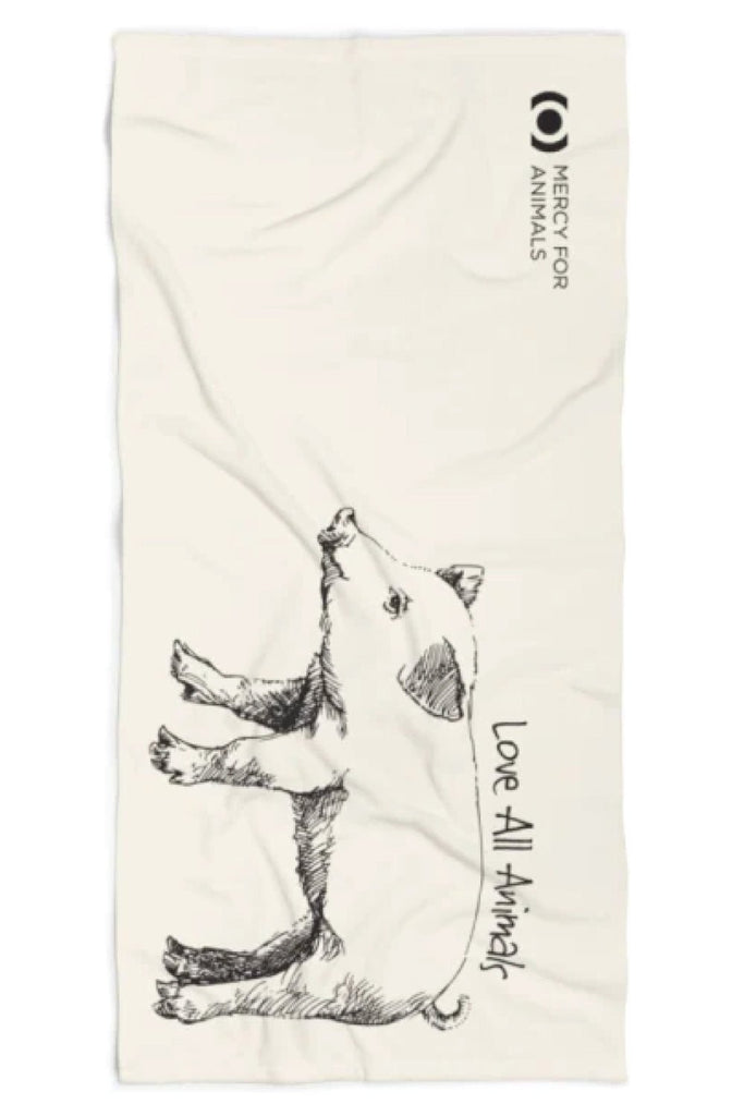 ‘Love All Animals’ Beach Towel, Piglet | ShopMFA.com