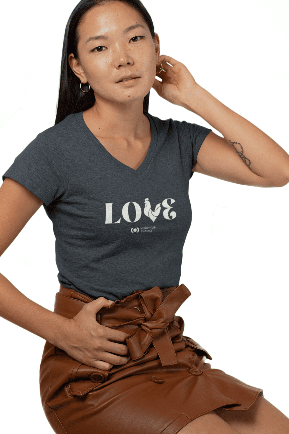 Clucker ‘Love’ V-neck T, Fitted | ShopMFA.com