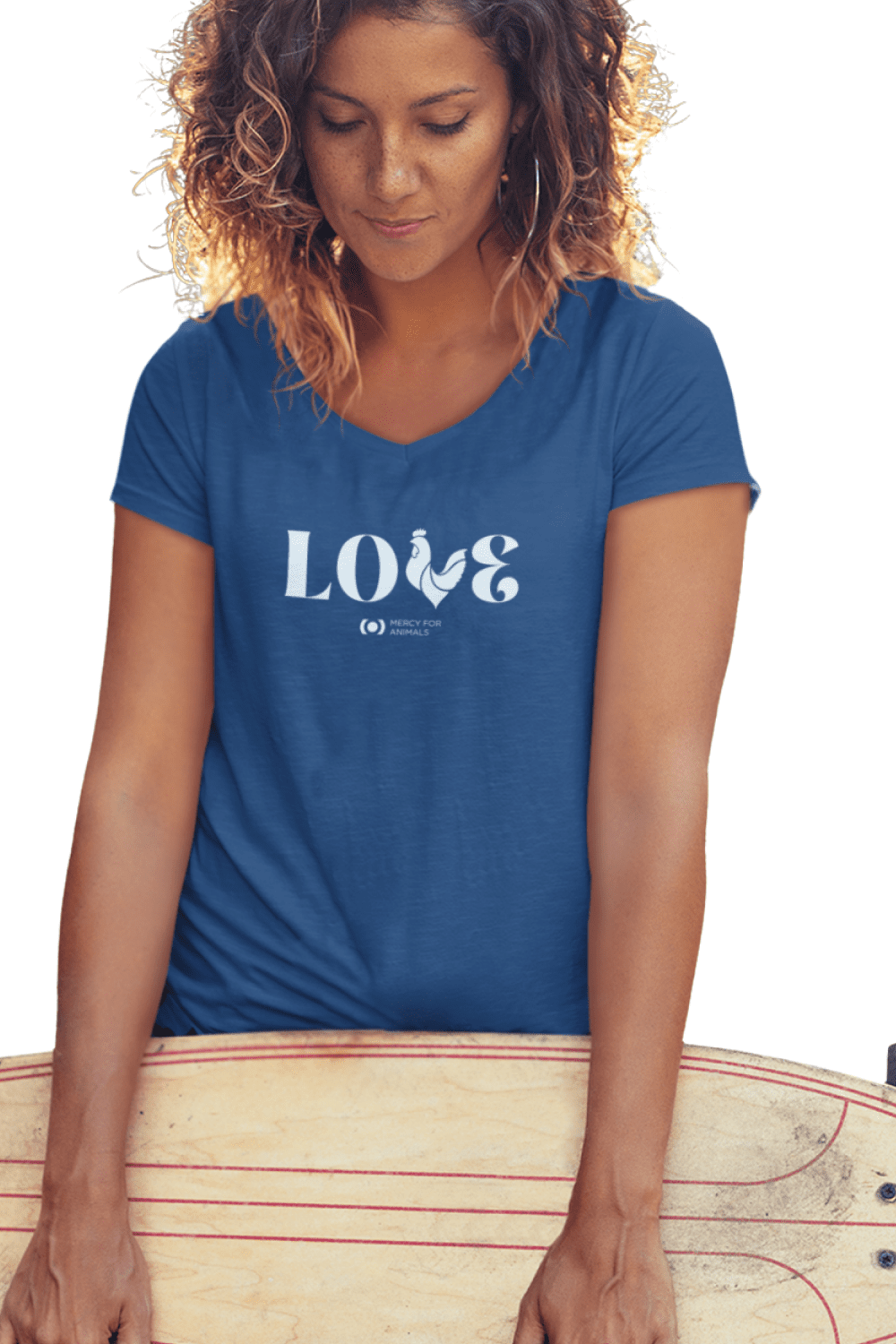 Clucker ‘Love’ V-neck T, Fitted | ShopMFA.com