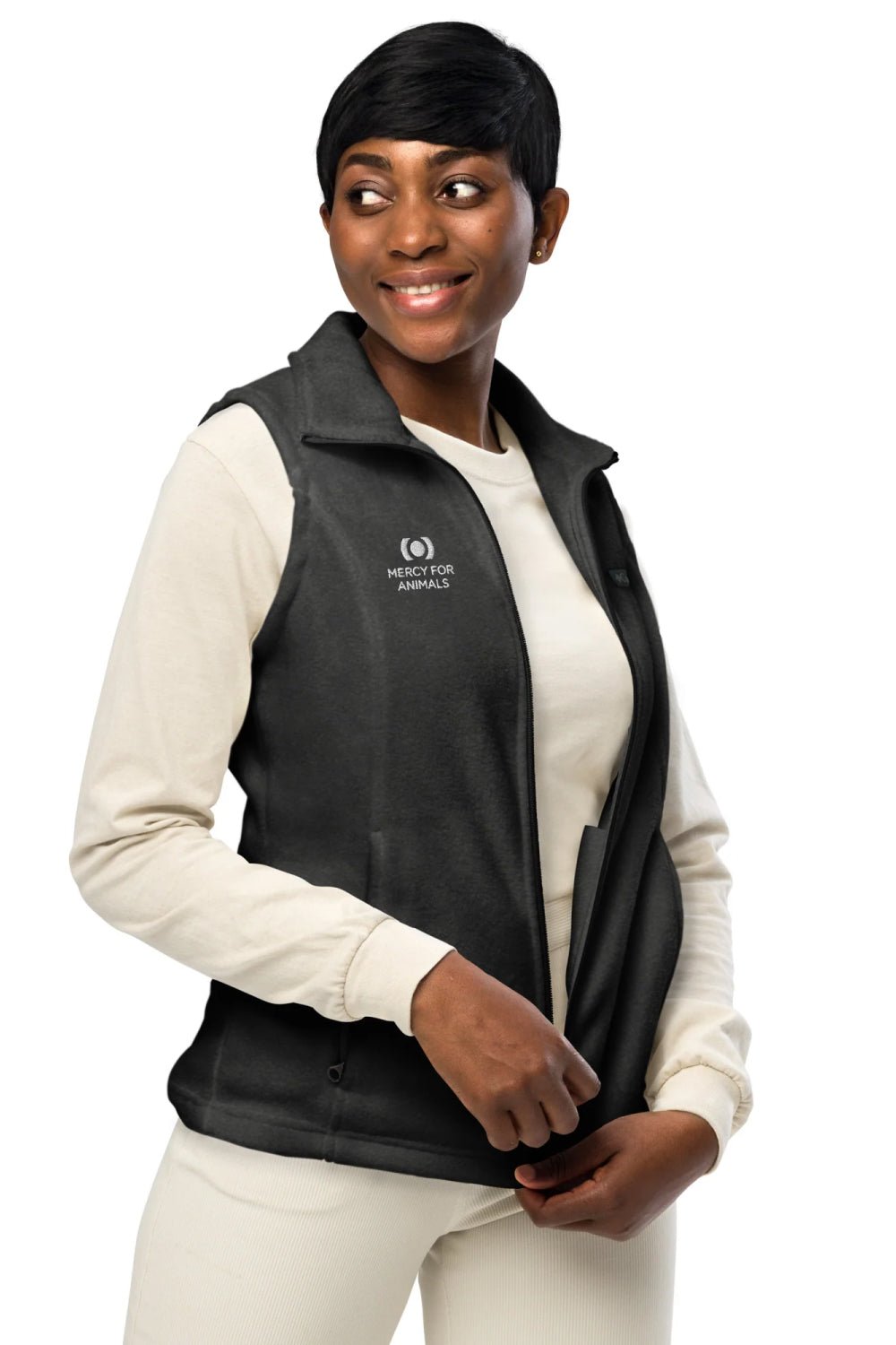 Mercy For Animals Fleece Vest, Fitted | ShopMFA.com