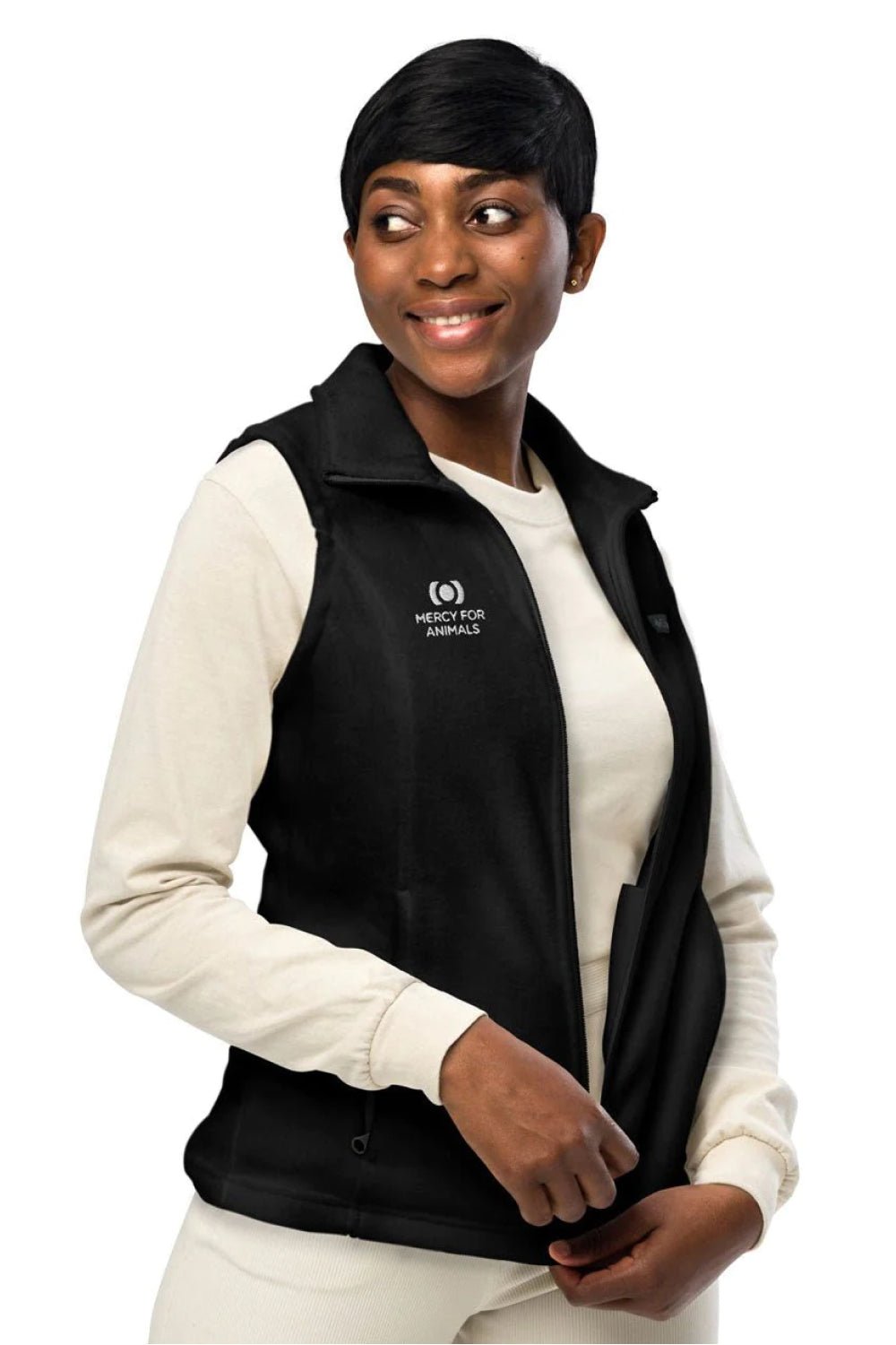 Mercy For Animals Fleece Vest, Fitted | ShopMFA.com