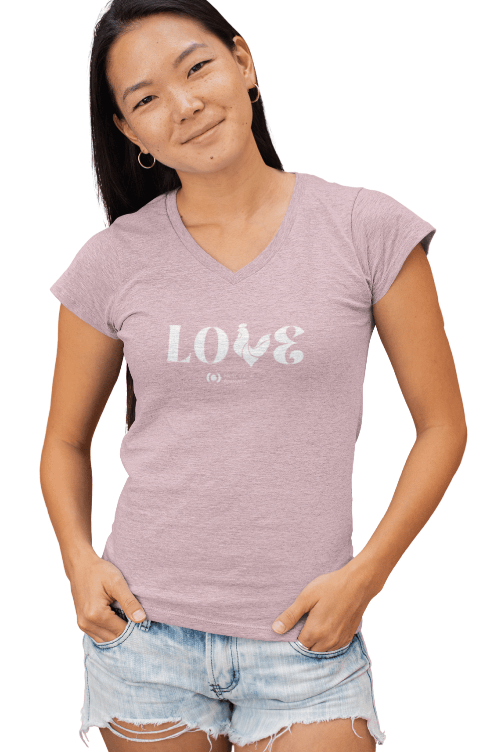 Clucker ‘Love’ V-neck T, Fitted | ShopMFA.com