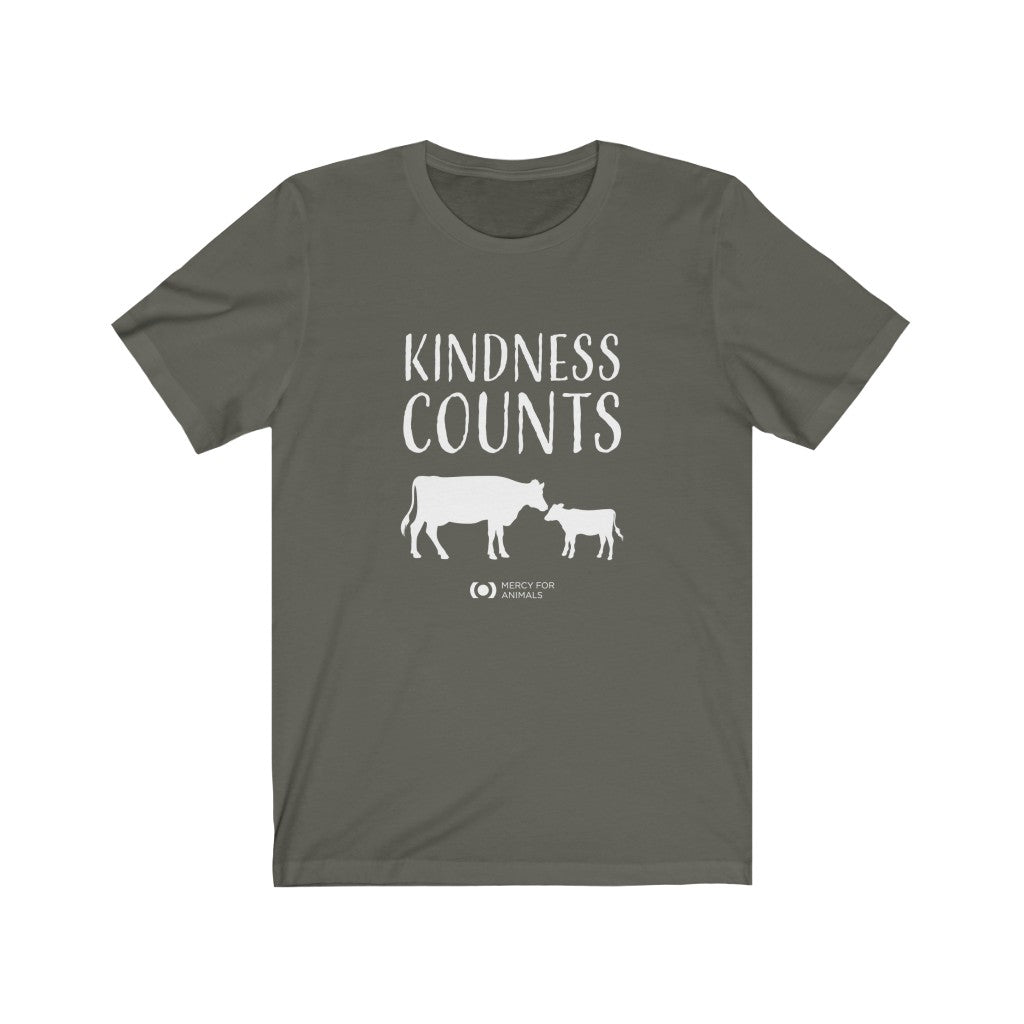 Kindness Counts T, Light Print, Cows