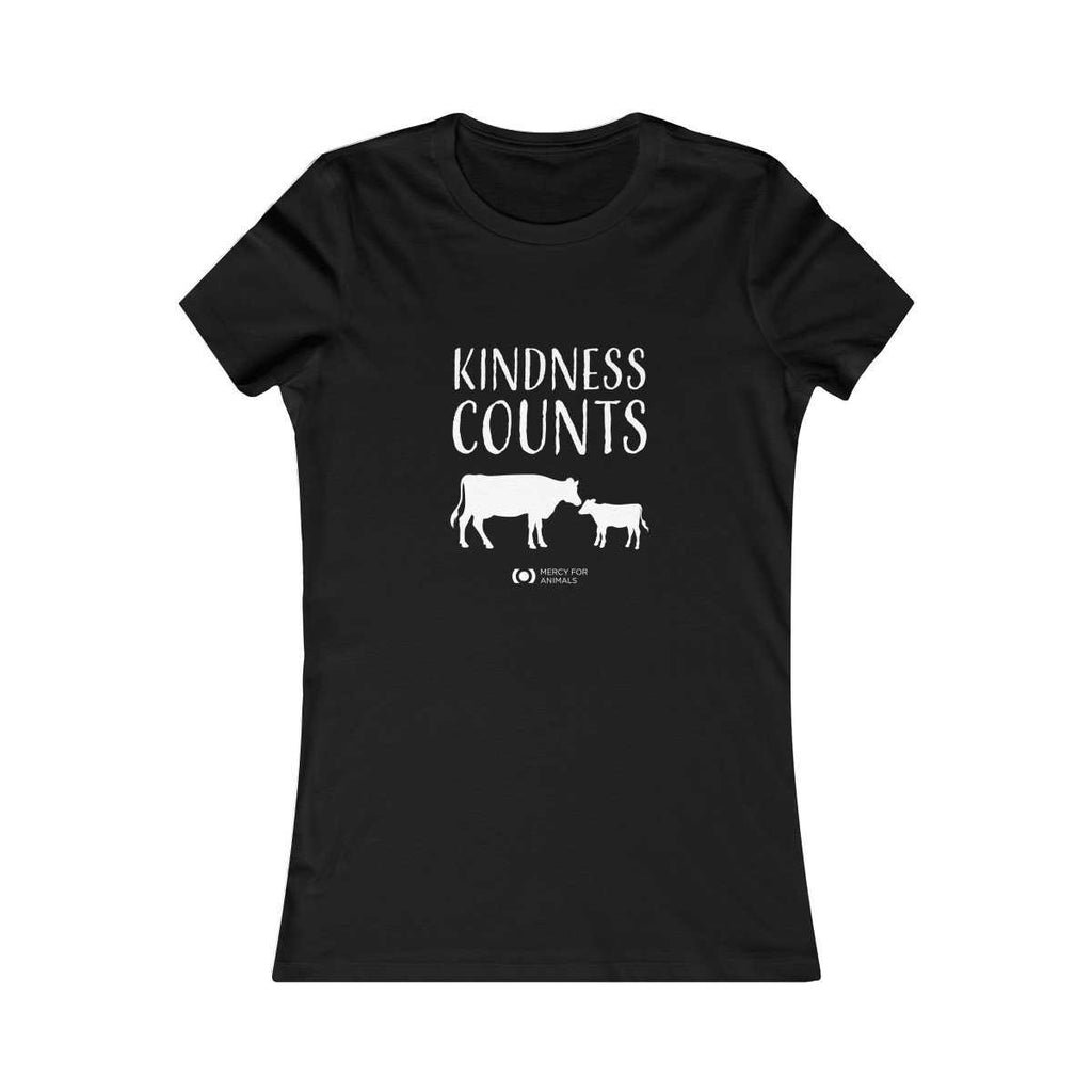 ‘Kindness Counts’ T, Fitted, Light Print, Cows